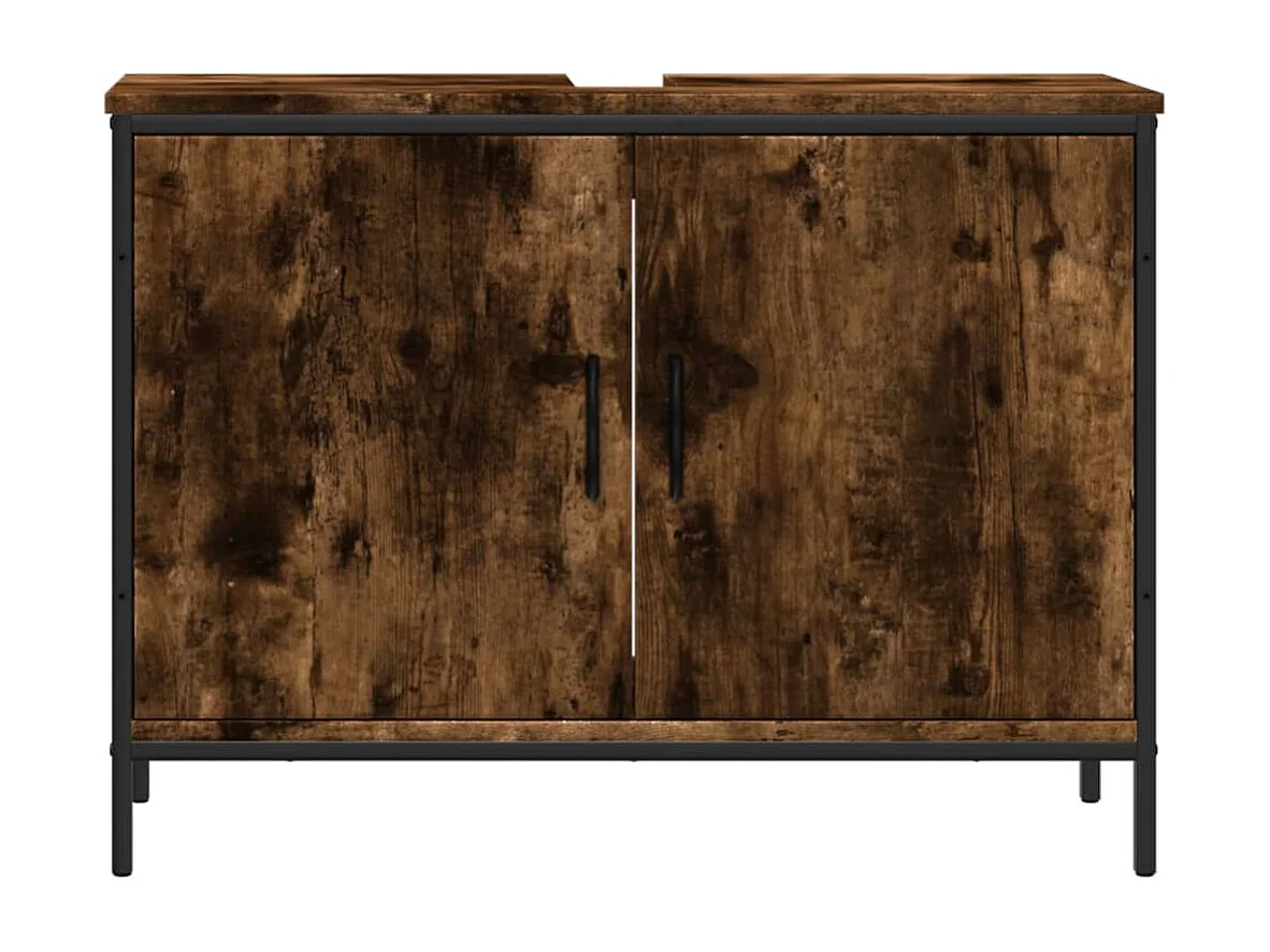 Meuble sous vasque chêne fumé 80x30x60 cm FR24205