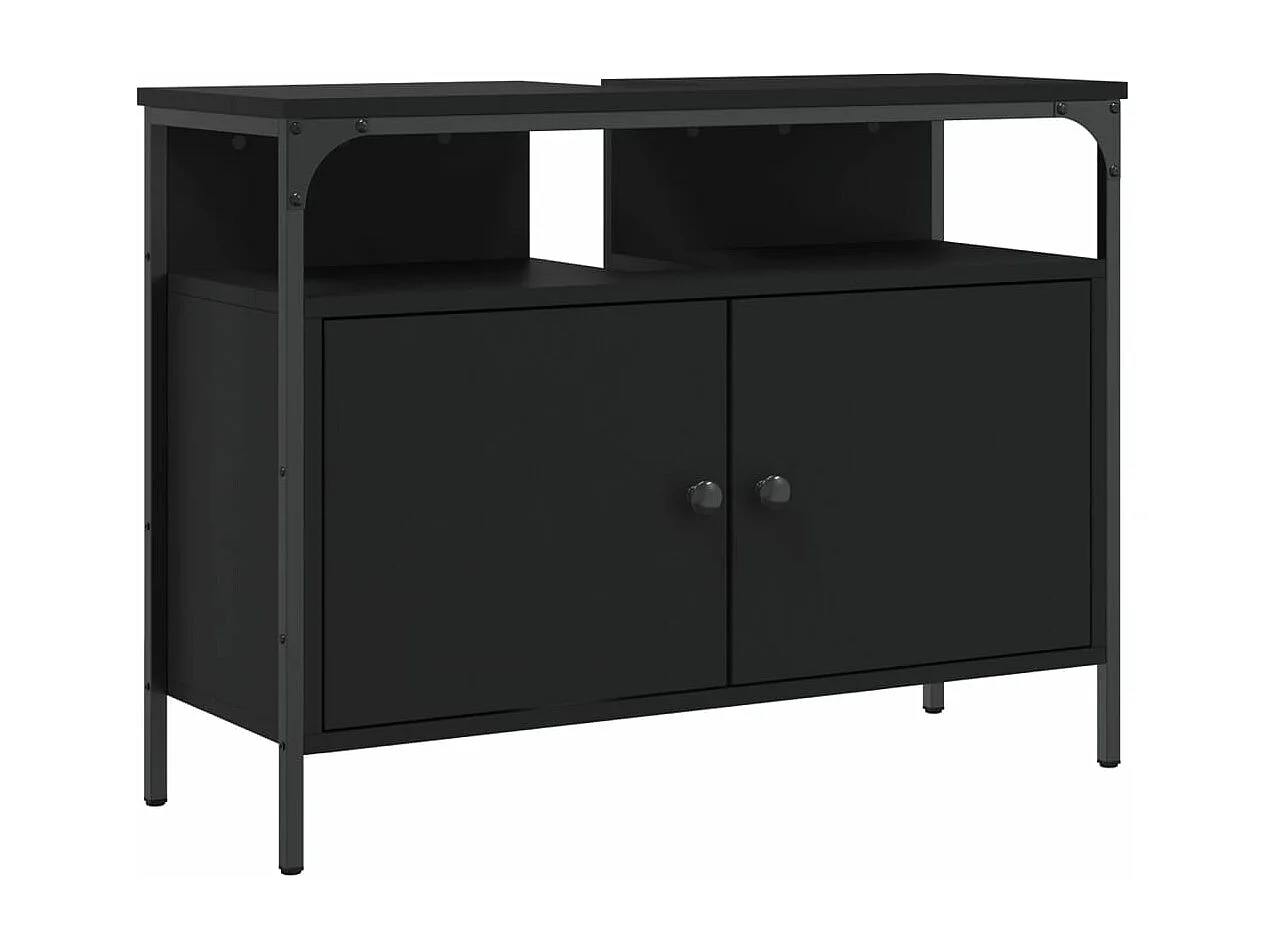 Meuble sous vasque noir 80x30x60 cm FR82113