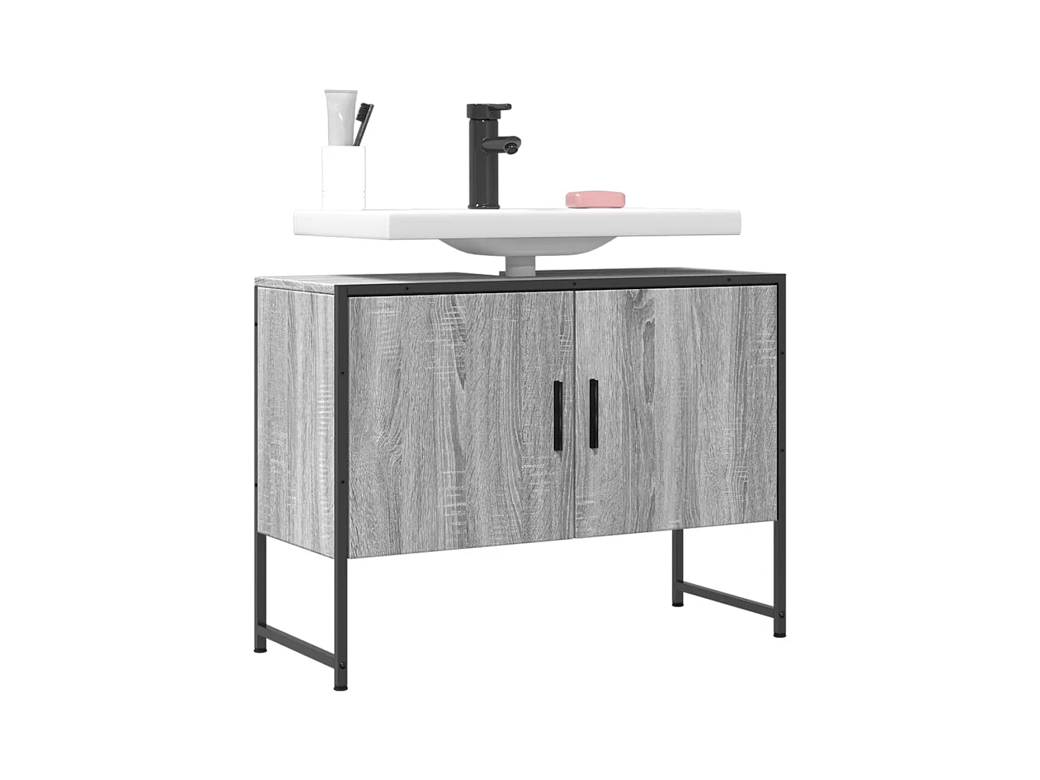 Meuble sous vasque sonoma gris bois d'ingénierie FR87753