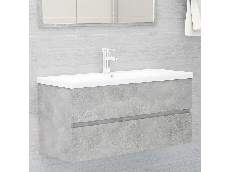 Armario para lavabo contrachapada gris hormigón 100x38,5x45 cm ES196326