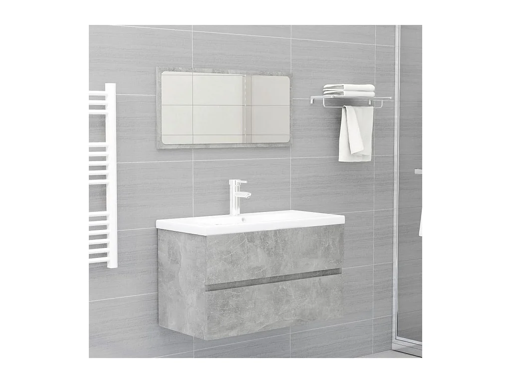 Mueble de lavabo madera ingeniería gris hormigón 80x38,5x45cm ES185066