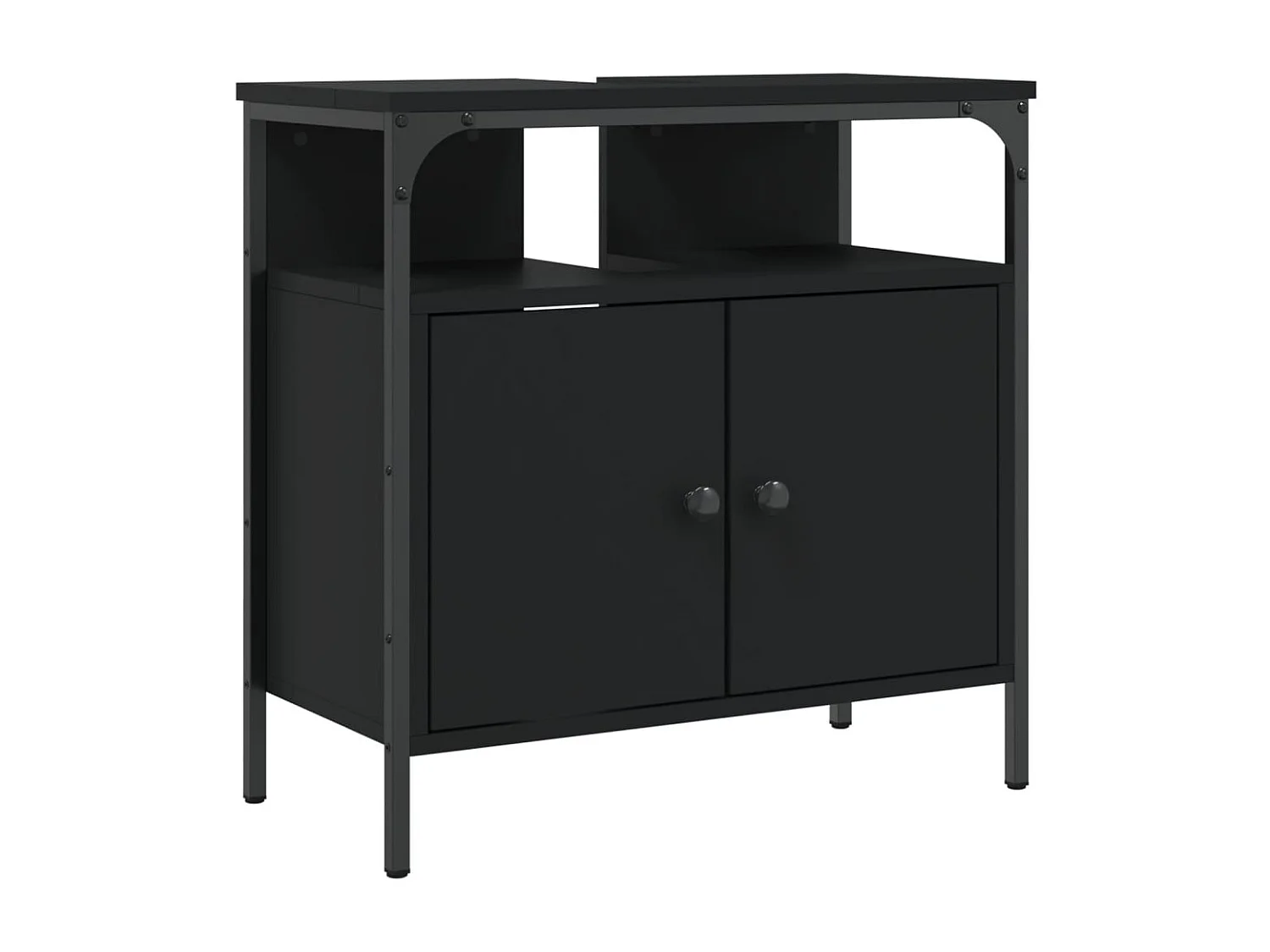 Meuble sous vasque noir 60x30x60 cm FR60657