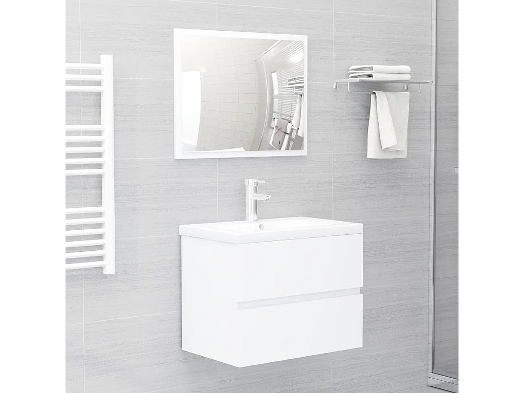 Armario para lavabo madera contrachapada blanco 60x38,5x45 cm ES490945