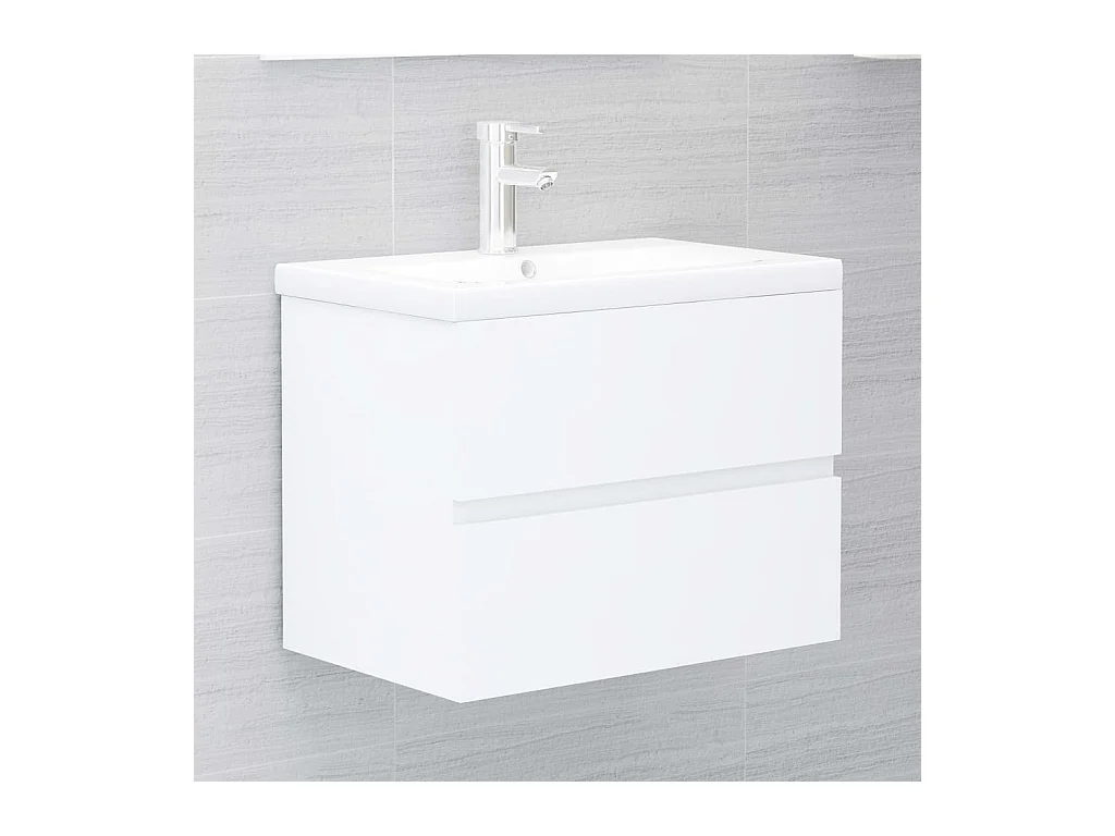 Meuble sous vasque Blanc 60x38,5x45 cm Aggloméré FR33925