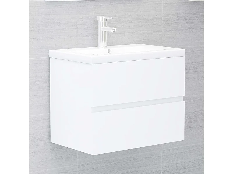 Armario para lavabo madera contrachapada blanco 60x38,5x45 cm ES490945