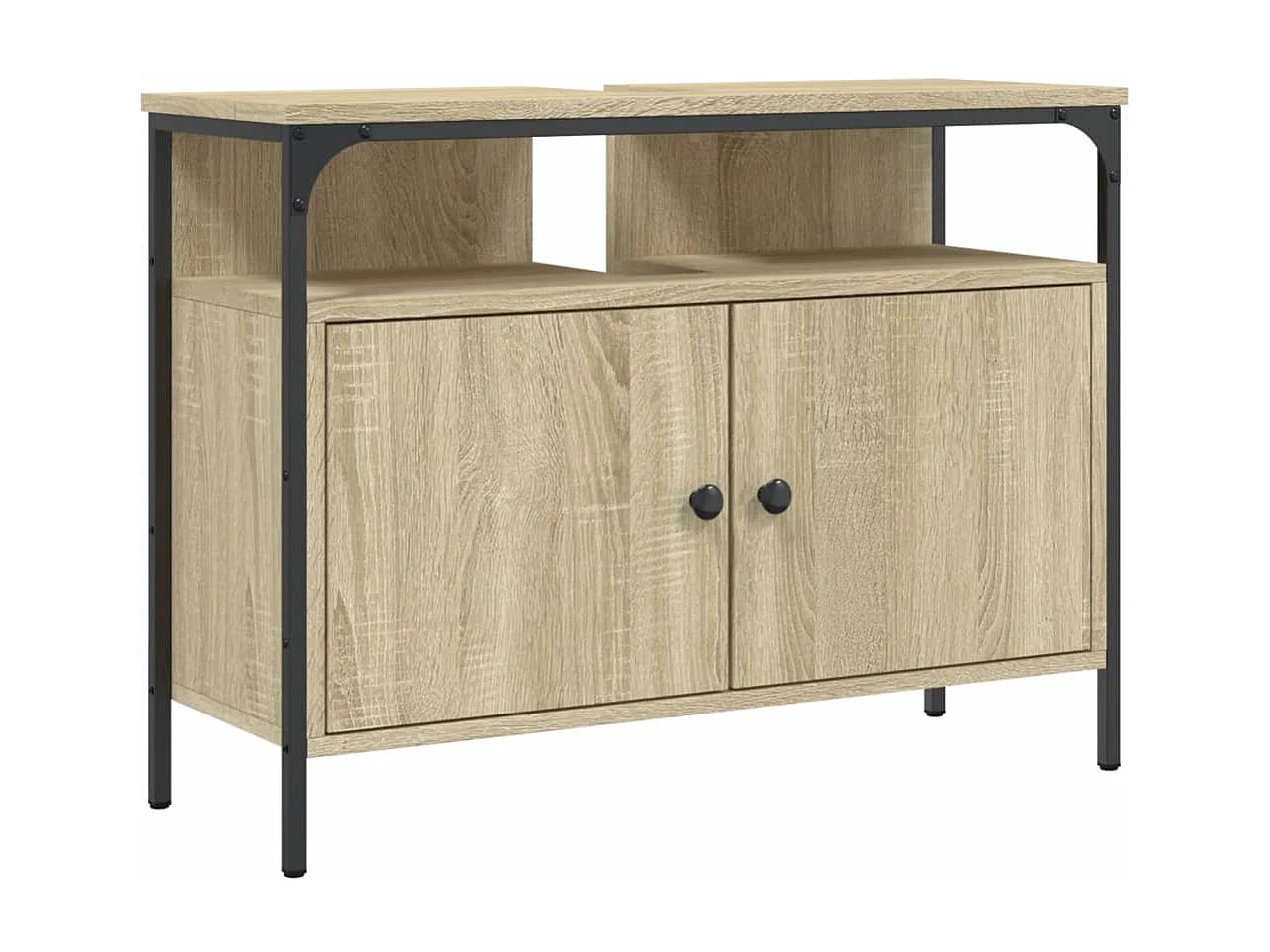 Wastafelkast 80x30x60 cm bewerkt hout sonoma eikenkleurig BE815984