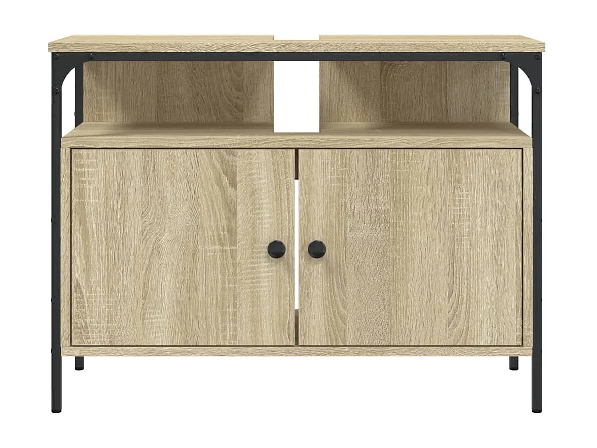 Meuble sous vasque chêne sonoma 80x30x60 cm FR58976