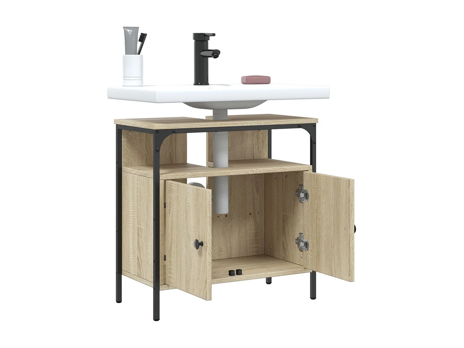 Meuble sous vasque chêne sonoma 60x30x60 cm FR10167