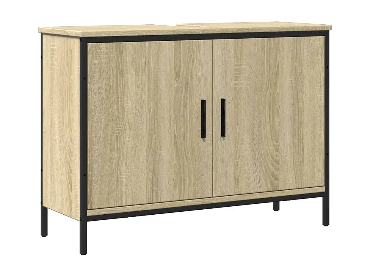 Meuble sous vasque chêne sonoma 80x30x60 cm FR71940