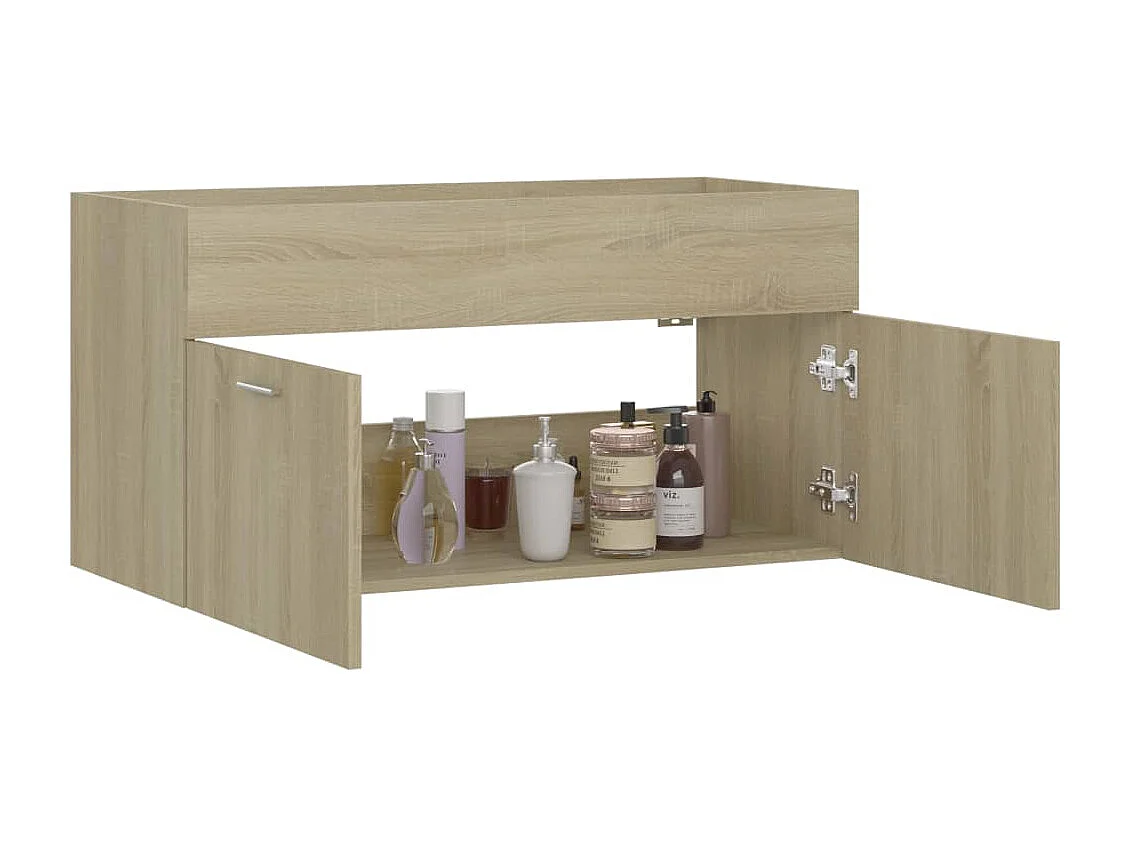 Armario para lavabo contrachapada color roble 90x38,5x46 cm ES801932