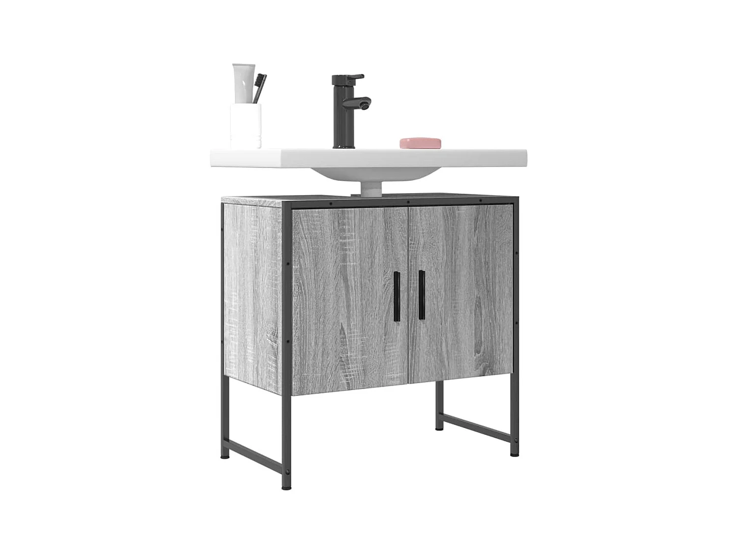 Meuble sous vasque sonoma gris 60x33x60 cm FR35164