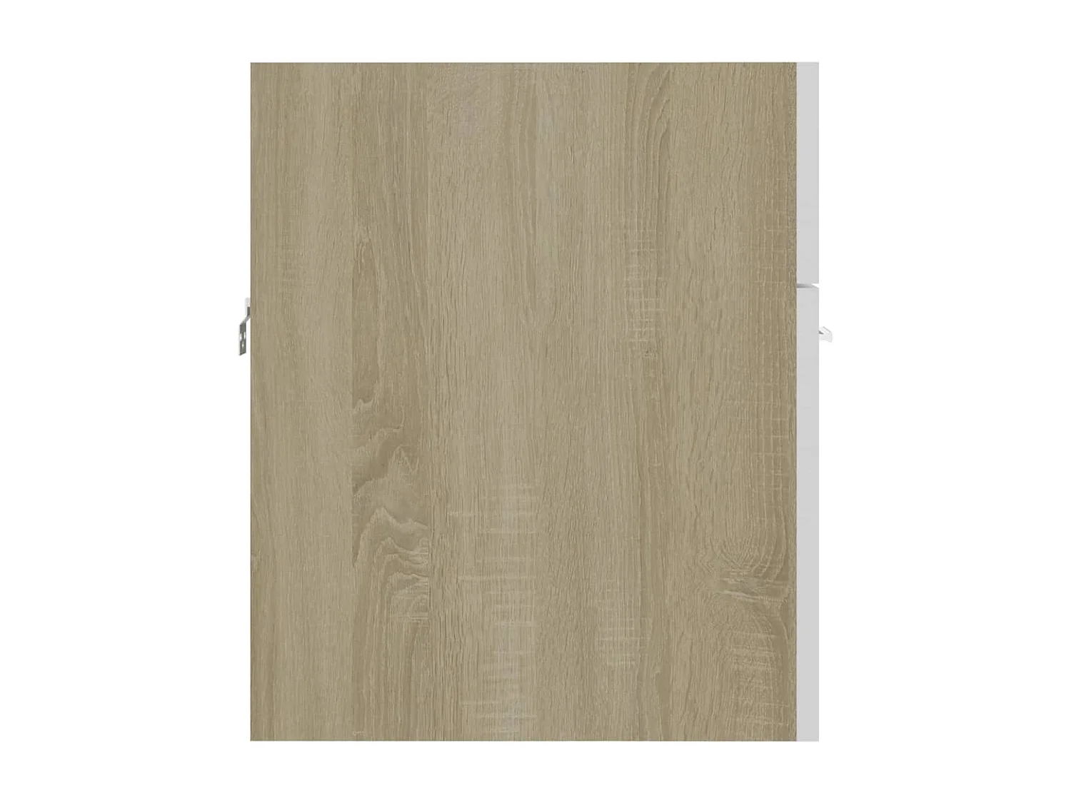 Meuble sous vasque Blanc et chêne sonoma 41x38,5x46 cm Aggloméré FR70023