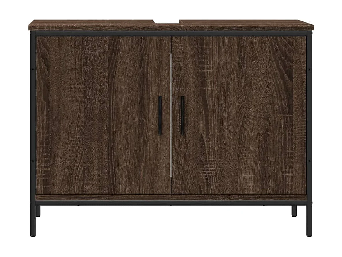 Meuble sous vasque chêne marron 80x30x60 cm FR88385