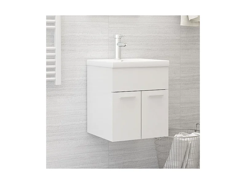 Mueble con lavabo aglomerado blanco brillante ES251349