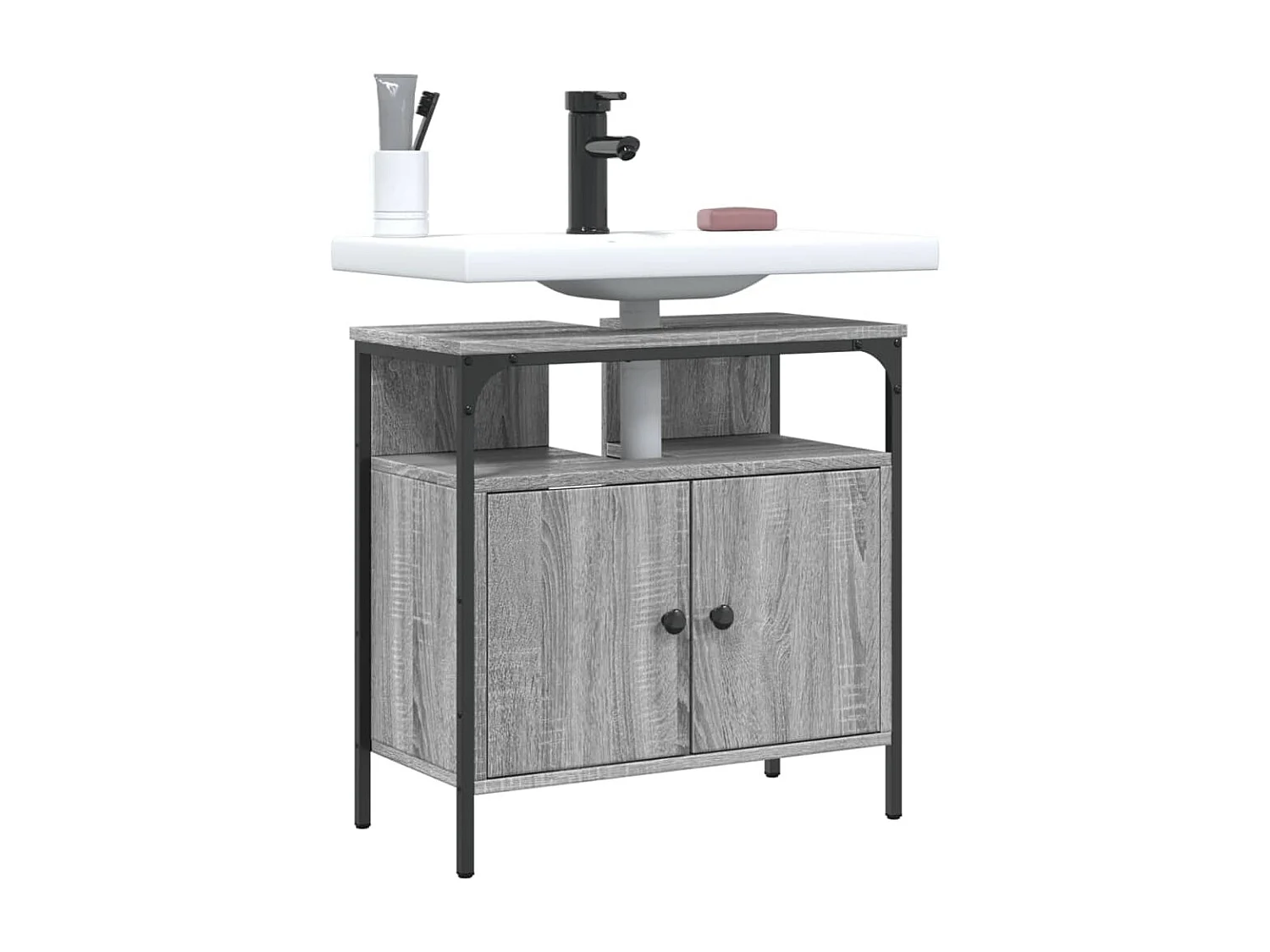 Meuble sous vasque sonoma gris 60x30x60 cm FR60495