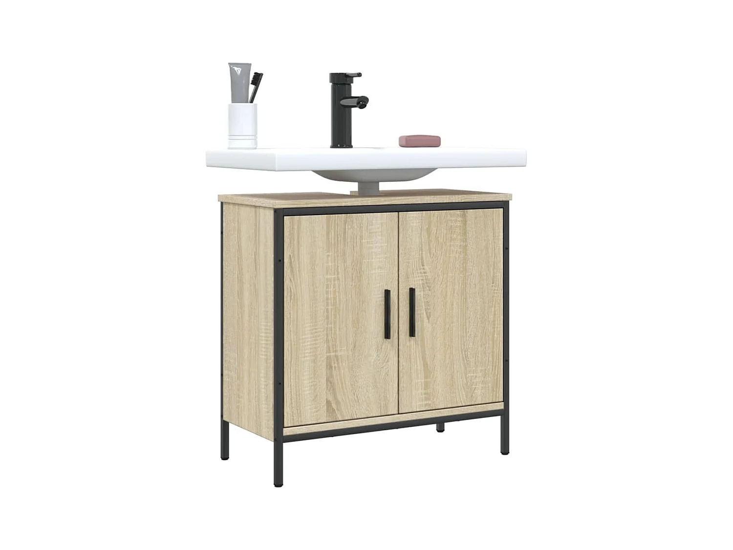Meuble sous vasque chêne sonoma 60x30x60 cm FR33126