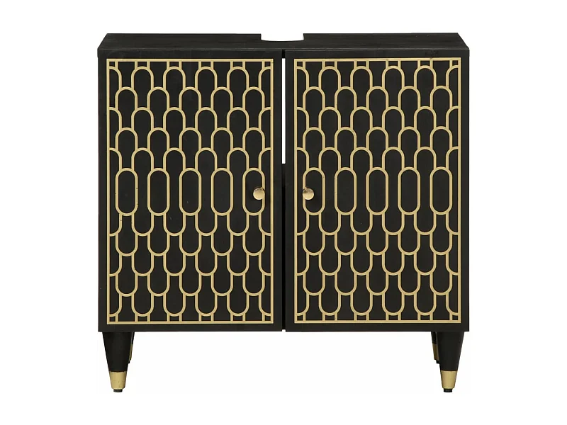 Armario de lavabo para baño madera maciza de mango 62x33x58 cm ES668477