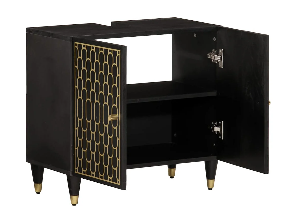 Armario de lavabo para baño madera maciza de mango 62x33x58 cm ES668477