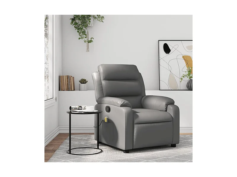 Fauteuil de massage inclinable Gris Similicuir FR58451