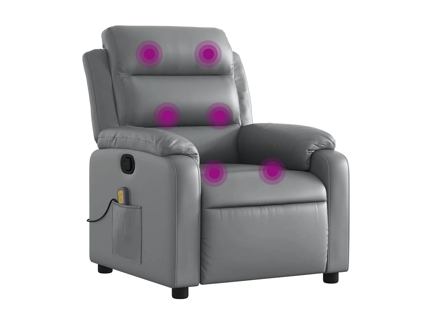 Fauteuil de massage inclinable Gris Similicuir FR58451