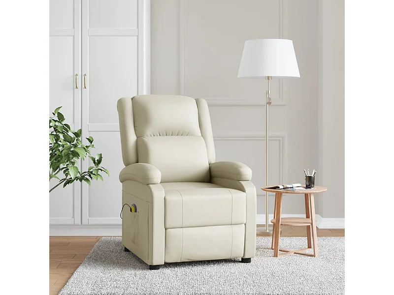 Fauteuil de massage Crème Similicuir FR45968