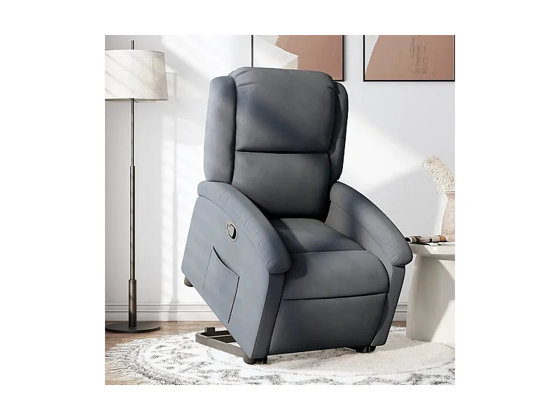 Fauteuil inclinable Gris foncé Velours FR66745