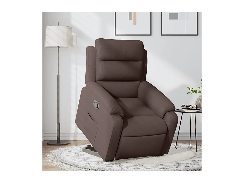 Fauteuil inclinable marron foncé tissu FR21294