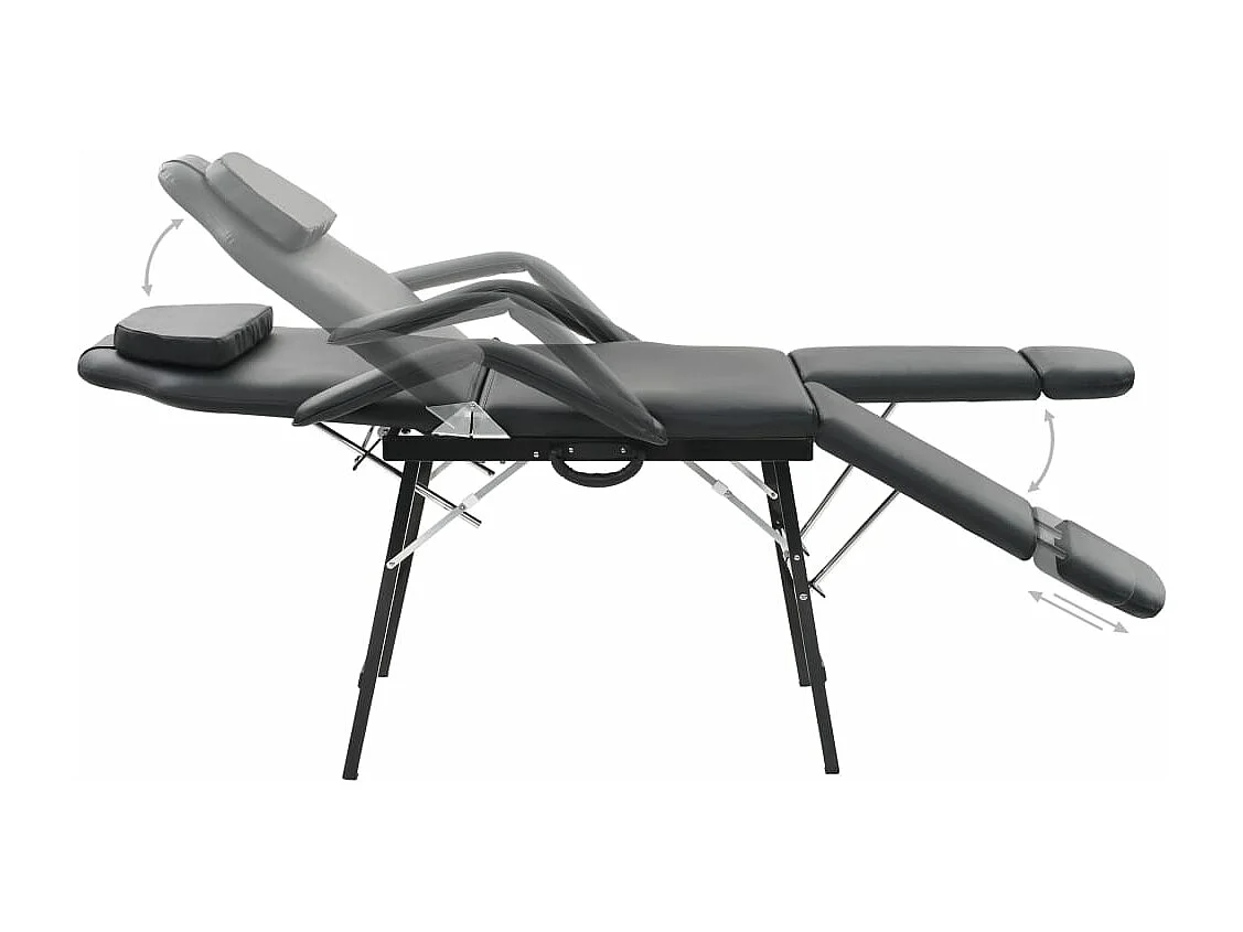 Fauteuil de massage pour traitement facial Simili-cuir Noir FR22554