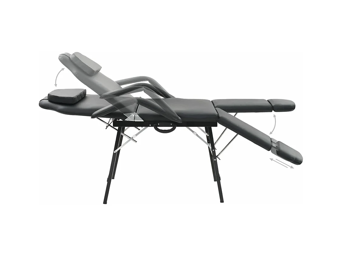 Fauteuil de massage pour traitement facial Simili-cuir Noir FR22554