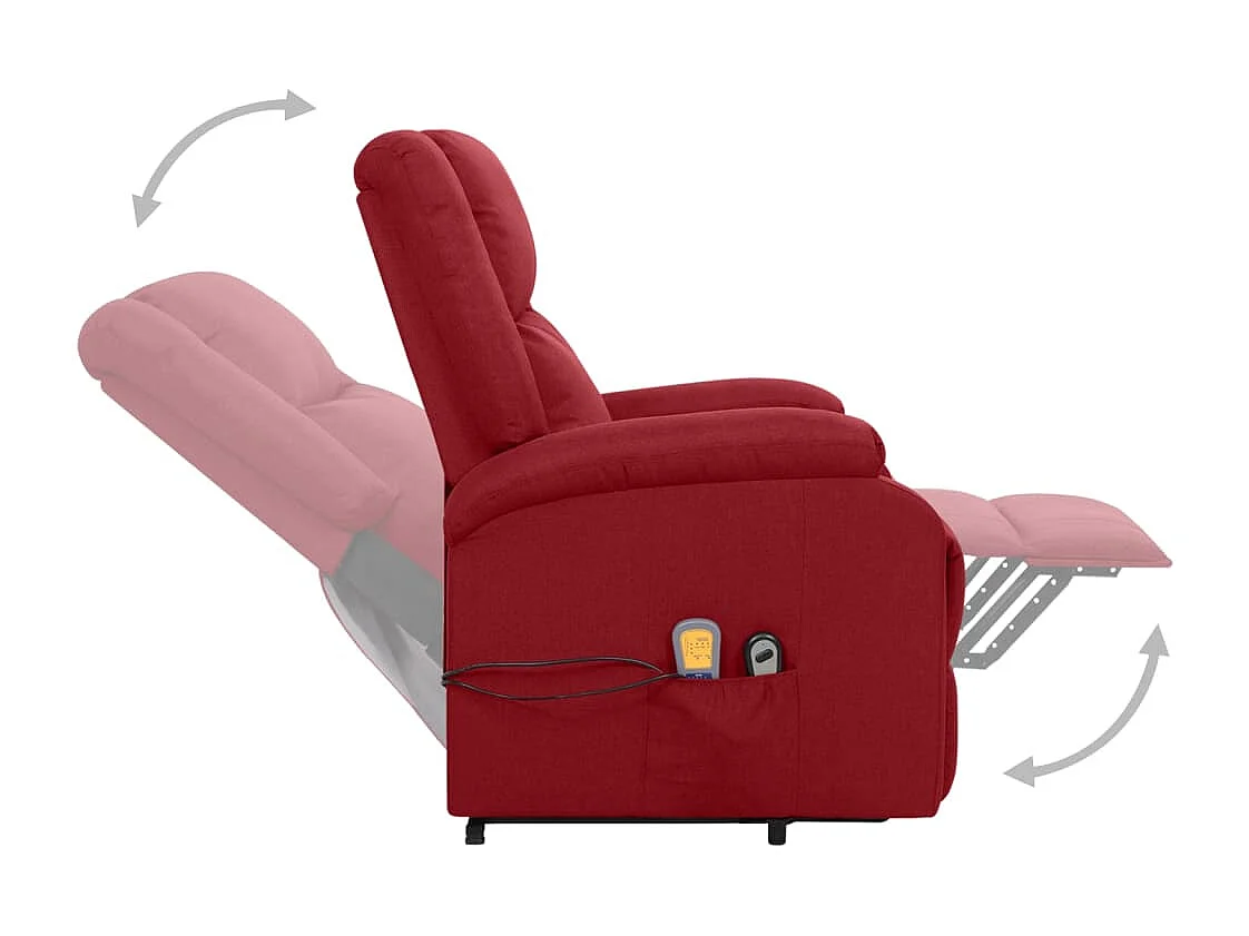 Fauteuil de massage Rouge bordeaux Tissu FR75394