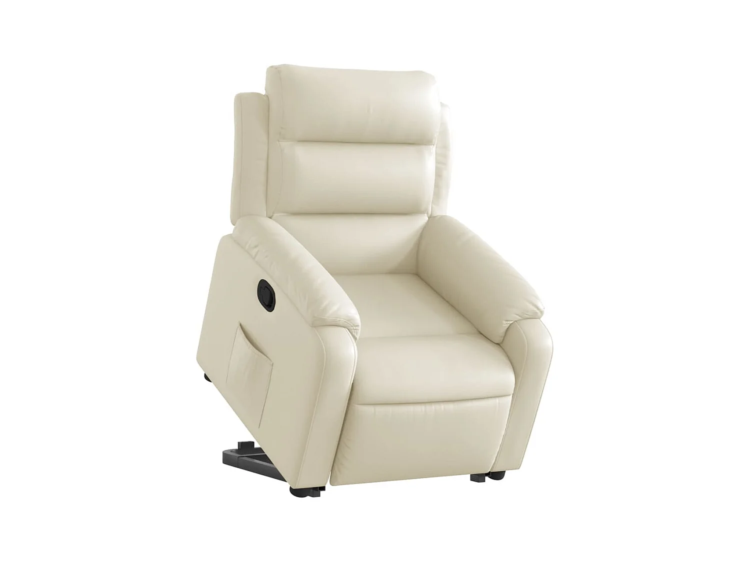 Sillón reclinable elevable cuero artificial color crema ES475843