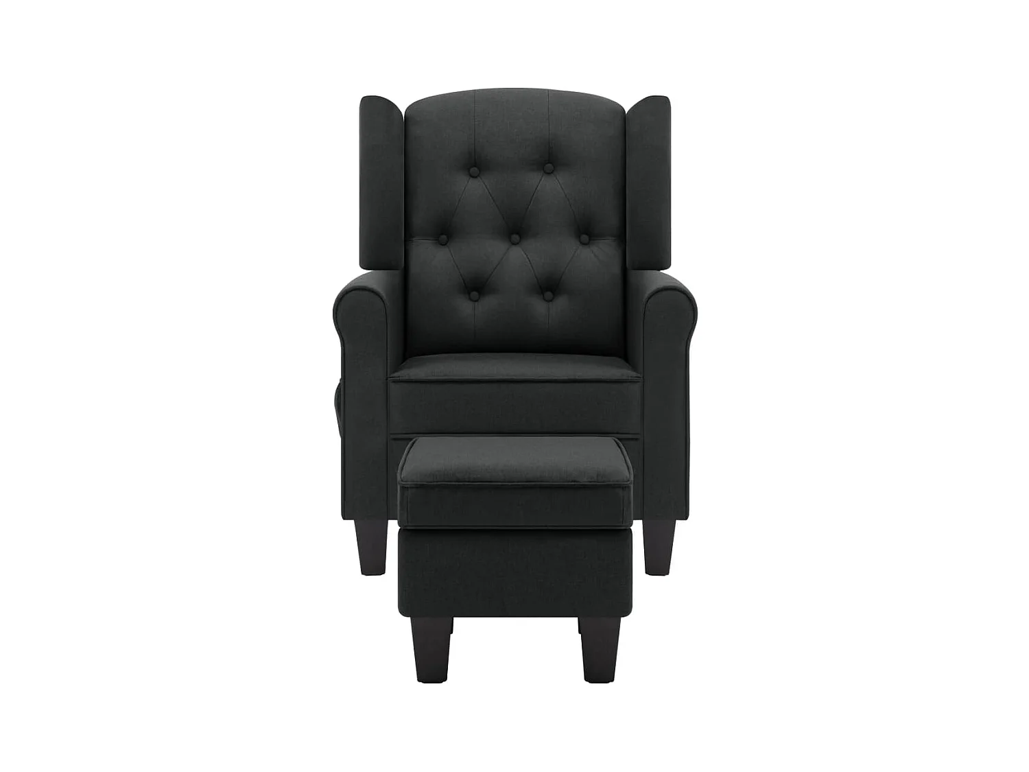 Sillón de masaje con reposapiés tela gris oscuro ES770303