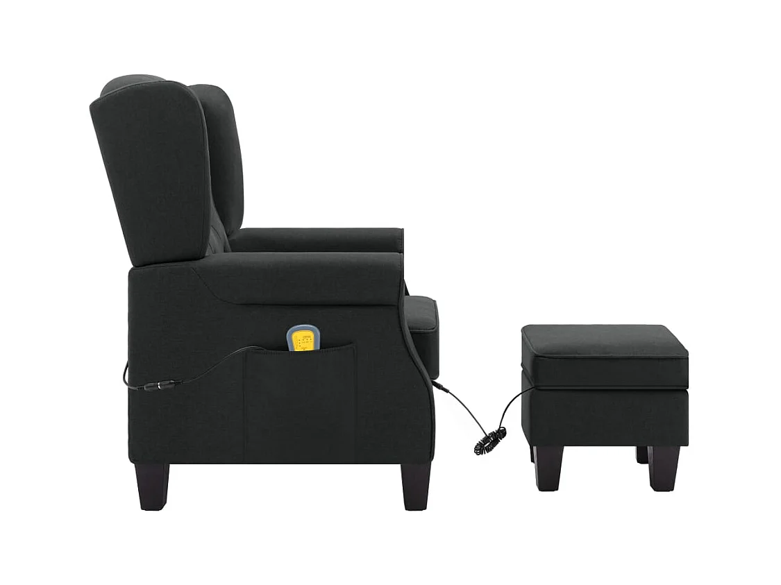 Sillón de masaje con reposapiés tela gris oscuro ES770303
