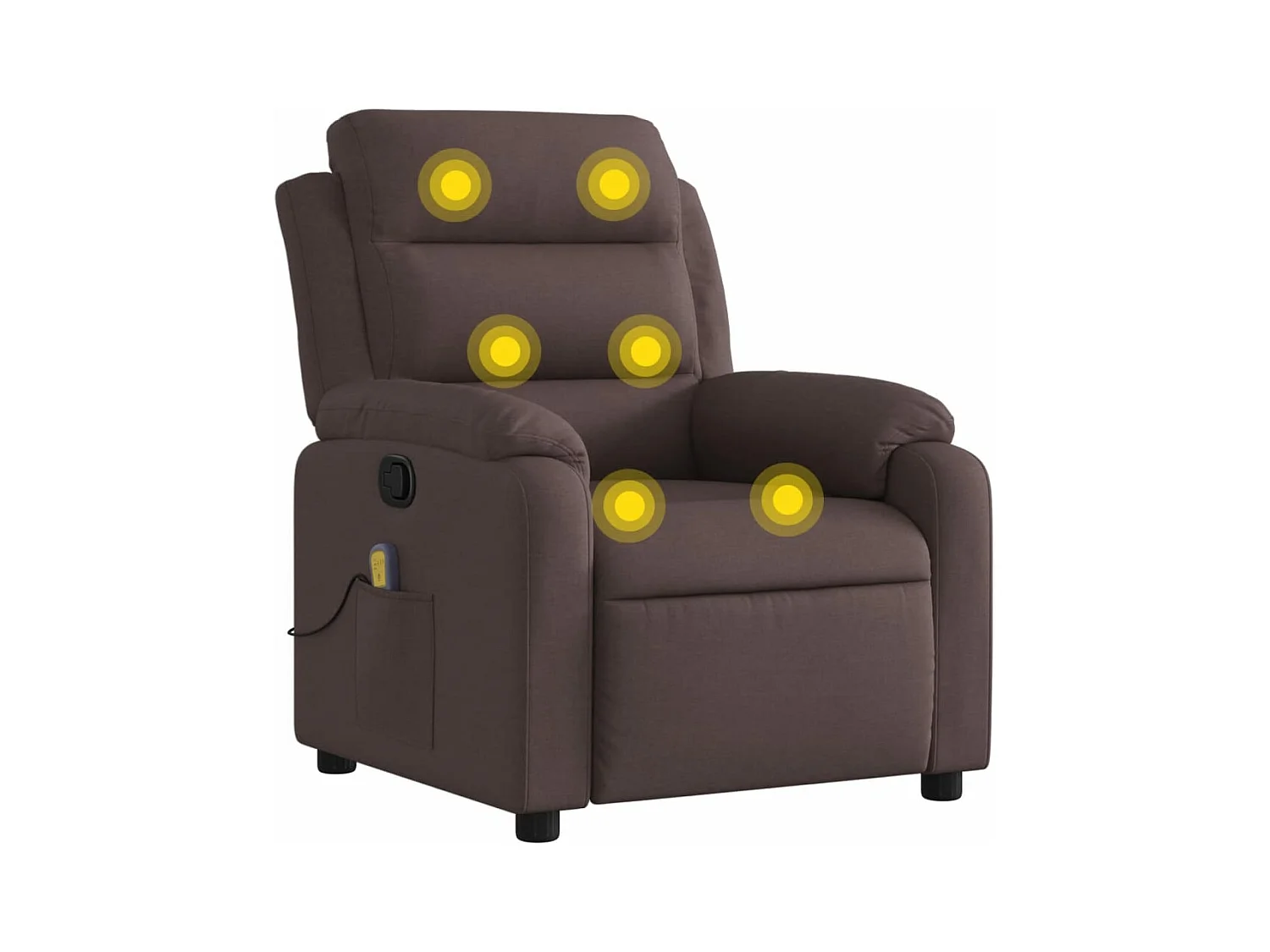 Fauteuil de massage inclinable Marron foncé Tissu FR33705