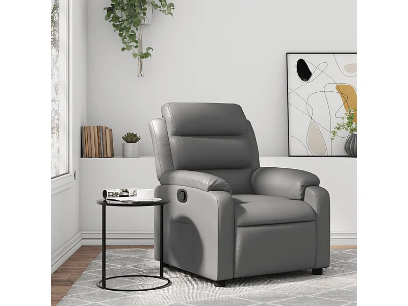 Fauteuil verstelbaar kunstleer grijs BE354570