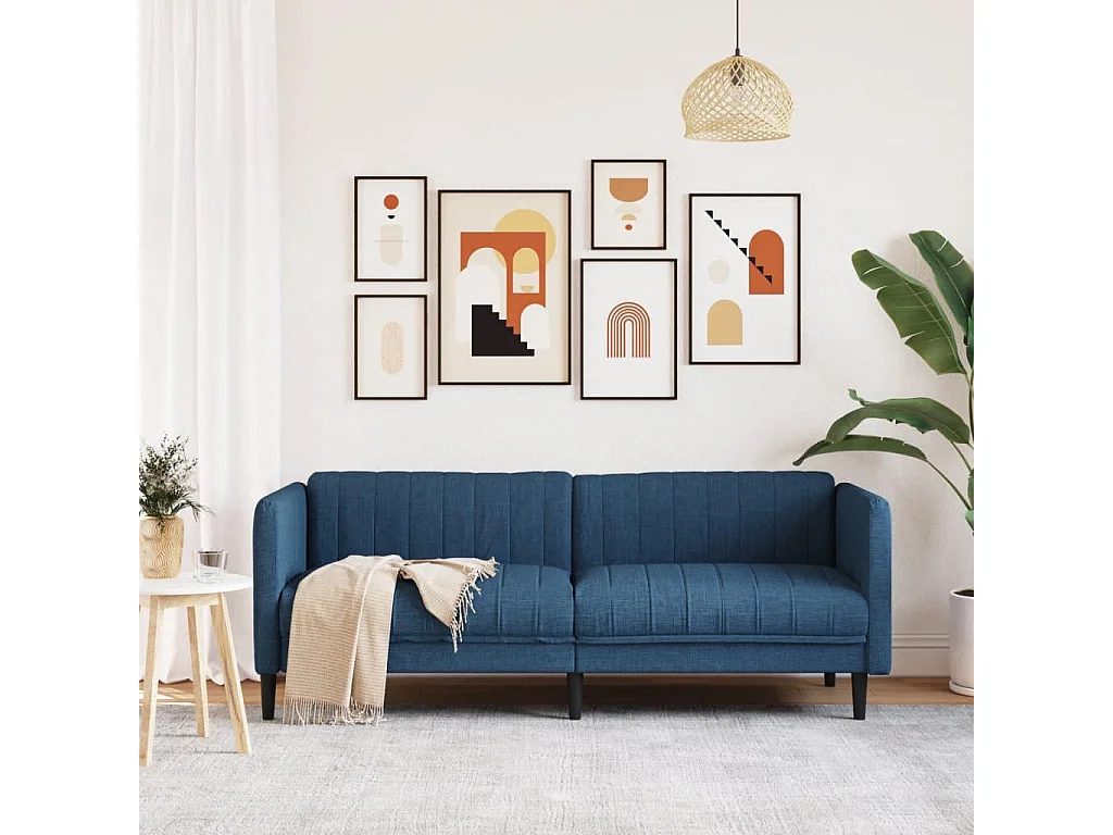 Driezitsbank stof blauw BE257089