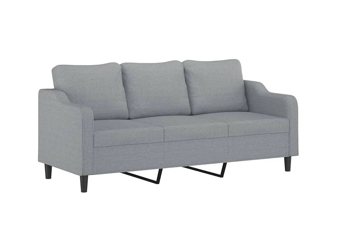 Sofá de 3 plazas con taburete de tela gris claro 180 cm ES301441