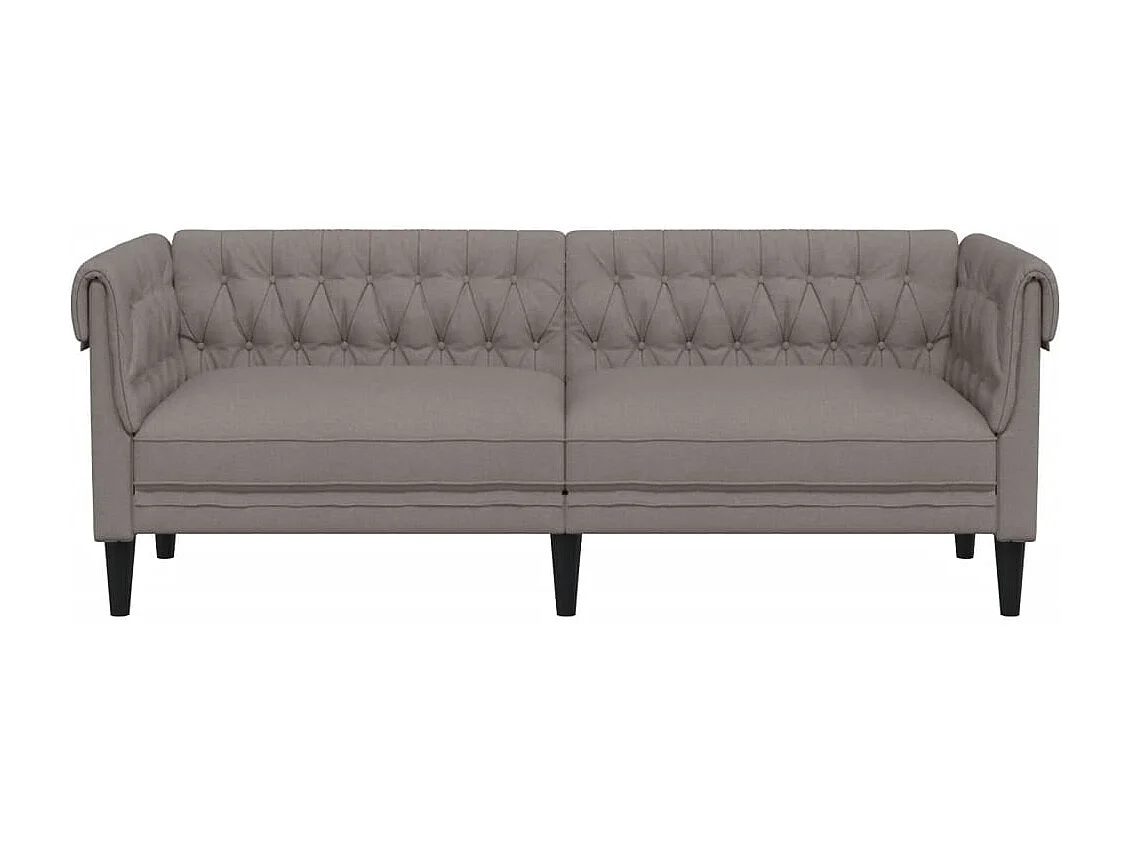 Sofá Chesterfield de 3 plazas tela gris taupe ES210857