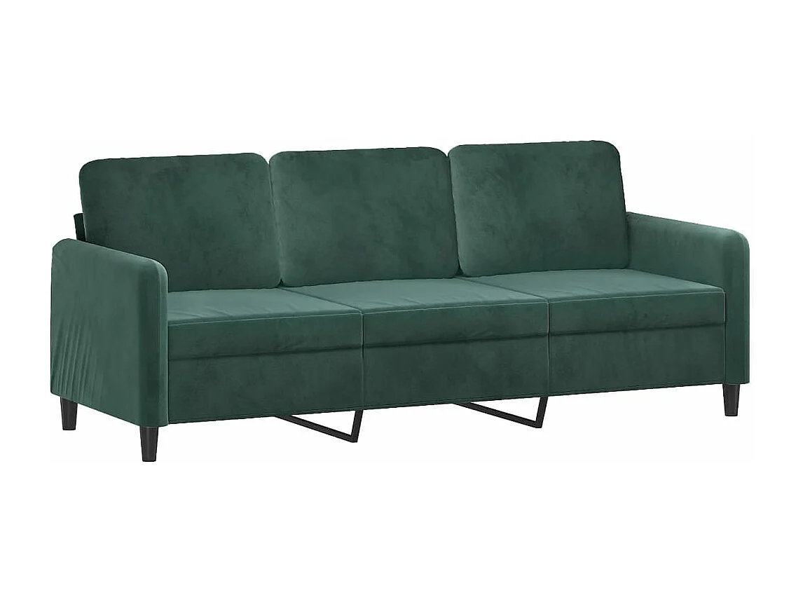 Canapé à 3 places avec repose-pieds Vert foncé 180 cm Velours FR49536