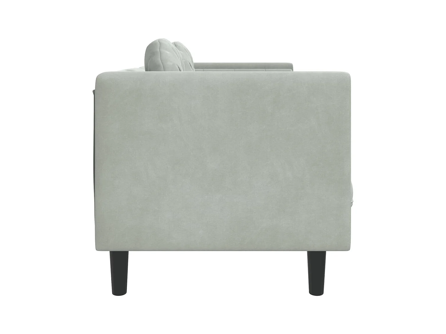 Bank met kussens 2-zits fluweel lichtgrijs BE814480