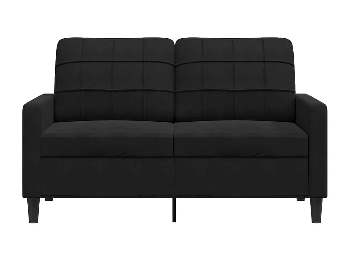 Tweezitsbank 120 cm fluweel zwart BE875656