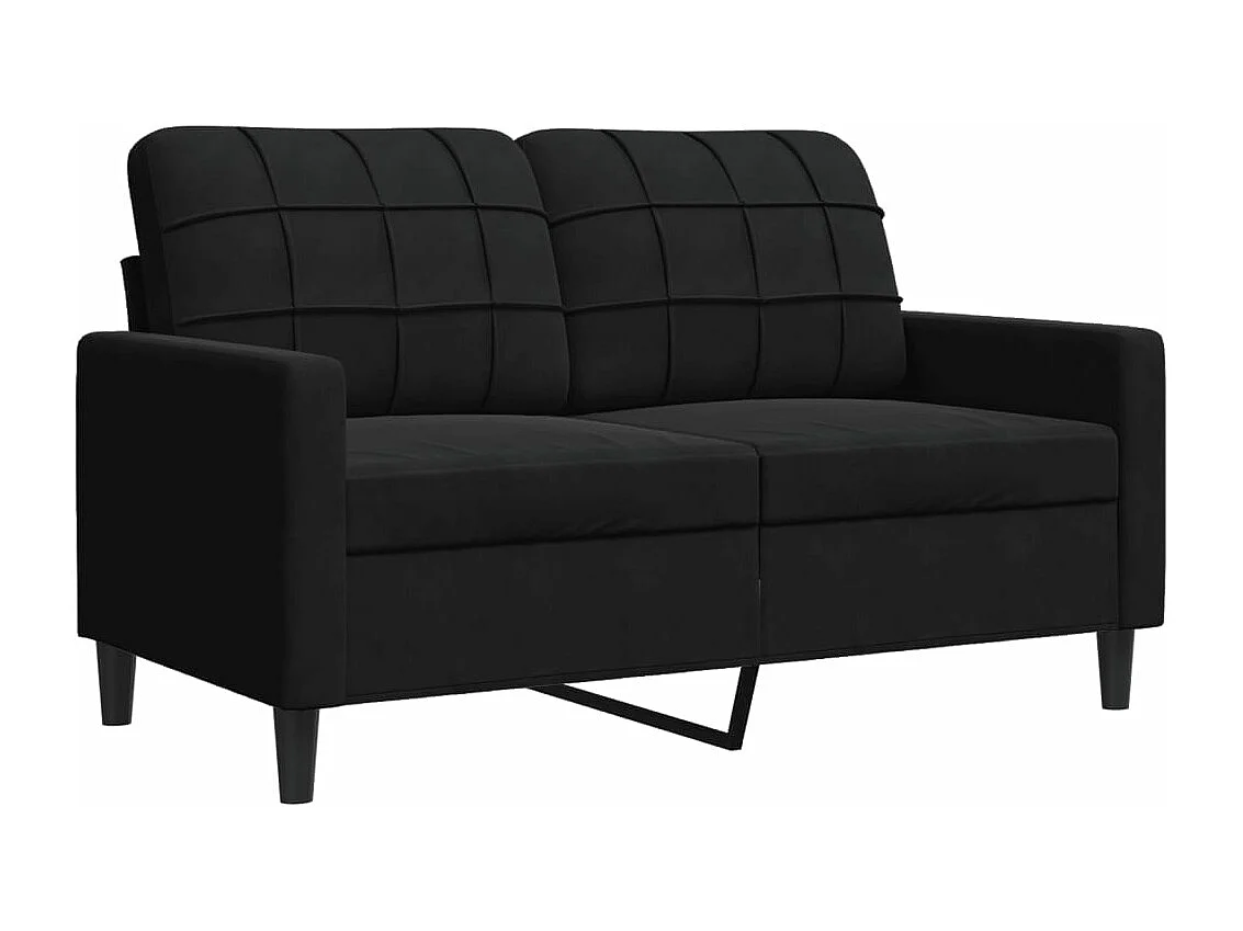 Sofá de 2 plazas terciopelo negro 120 cm ES355228