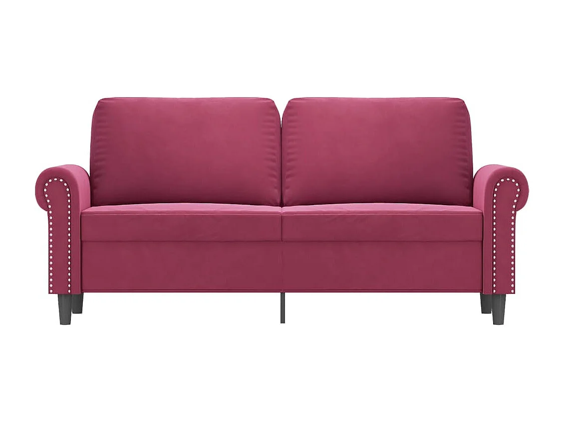 Canapé à 2 places Rouge bordeaux 140 cm Velours FR13882