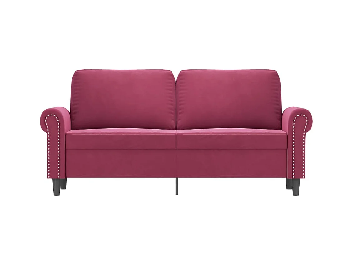 Canapé à 2 places Rouge bordeaux 140 cm Velours FR13882