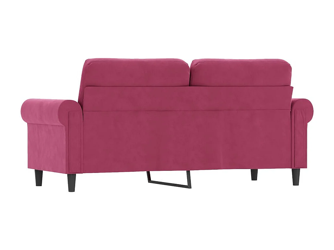 Canapé à 2 places Rouge bordeaux 140 cm Velours FR13882