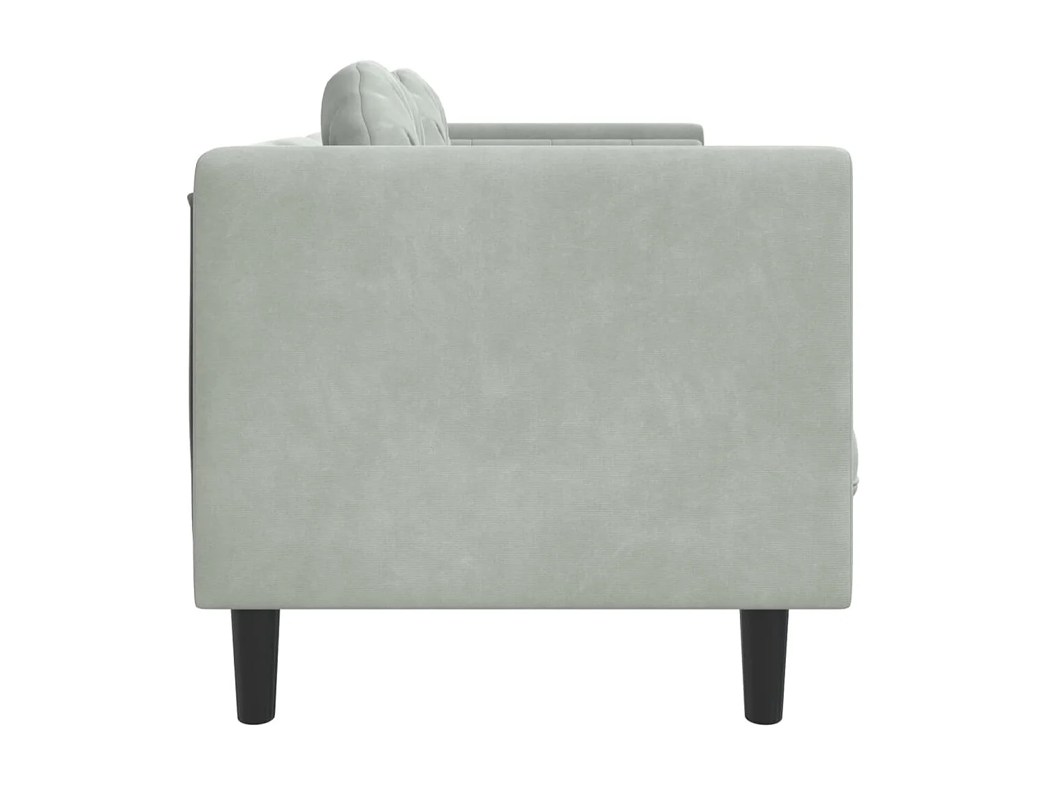 Canapé avec coussins 3 places gris clair velours FR28588