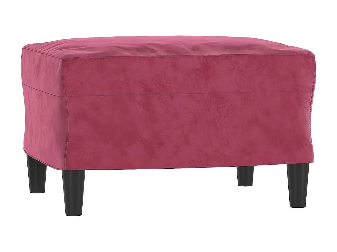 Canapé à 3 places et repose-pieds Rouge bordeaux 180 cm Velours FR43904