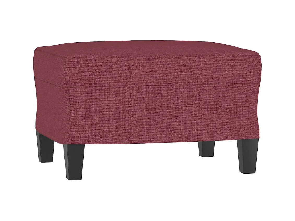 Sofá de 3 plazas con taburete de tela rojo tinto 180 cm ES842179