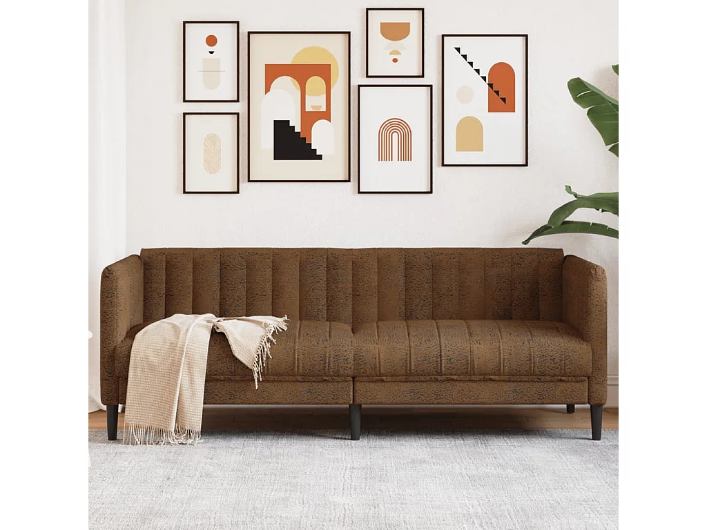 Driezitsbank kunstsuède bruin BE296406