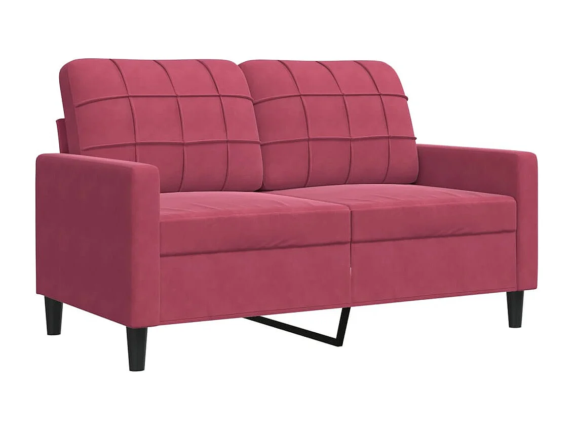 Tweezitsbank 120 cm fluweel wijnrood BE559579